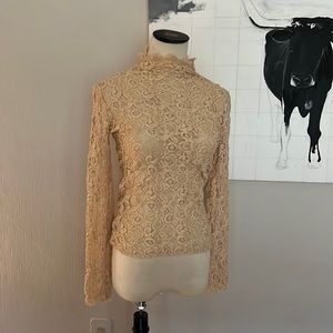 Helmet Lang size extra small/small lace stretch top